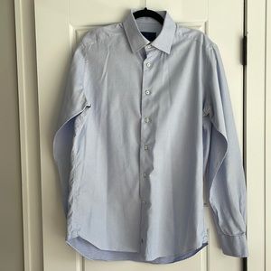 David Donahue Dress Shirt 16 1/2 36/37 Blue trim